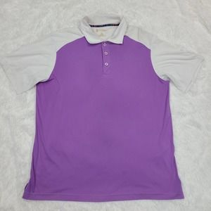 St. Andrews of Scotland Polo Golf‎ Shirt Men's Large Purple White Short Sleeve